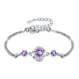 S925 Lucky Grass Flower Box Bracelet Zircon Crystal Women's Gift