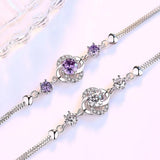 S925 Lucky Grass Flower Box Bracelet Zircon Crystal Women's Gift
