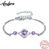 S925 Lucky Grass Flower Box Bracelet Zircon Crystal Women's Gift