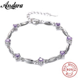 Sweet Amethyst Zircon Bracelet, Sterling Silver, Christmas gift