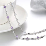 Sterling Silver Zircon Amethyst Bracelet for Women, Christmas