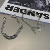 S925 Sterling Silver Retro Bracelet for Women Circular Ring Geometry