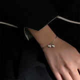 S925 Sterling Silver Double Bell Bracelet for Women Student Jewelry