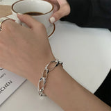 S925 Sterling Silver Women's Bracelet Geometric Design Birthday Gift Jewelry