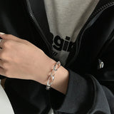 S925 Sterling Silver Women's Bracelet Geometric Design Birthday Gift Jewelry