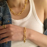 S925 Sterling Silver Bracelet Pig Nose Chain Retro Women Jewelry