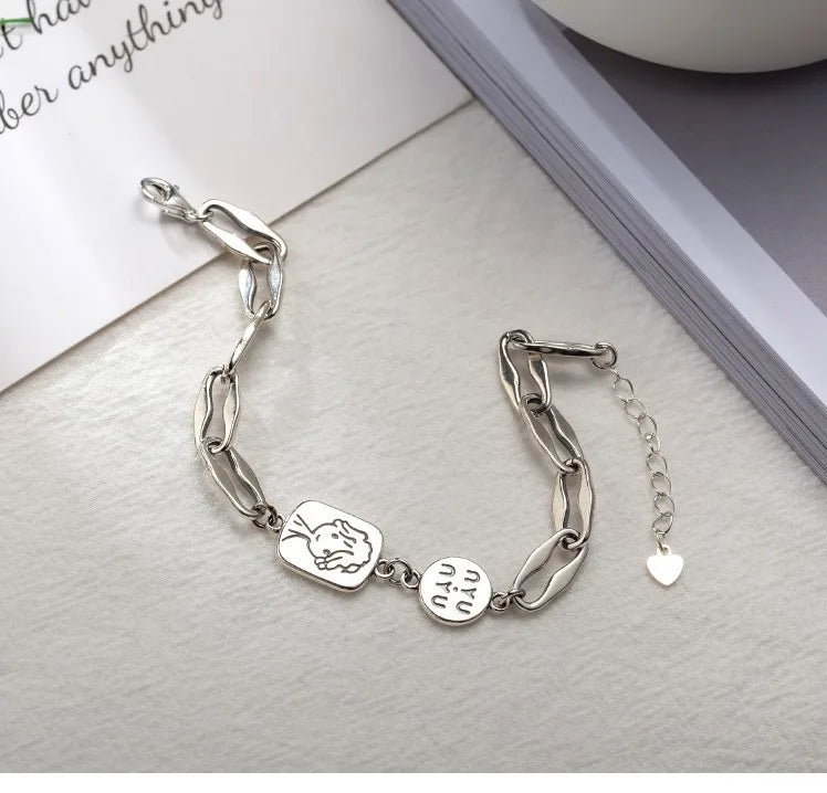 S925 Sterling Silver Portrait Bracelet for Women Girl