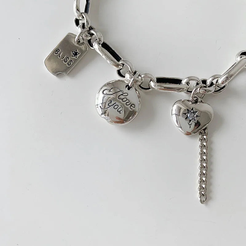 S925 Sterling Silver Elephant Double Chain Bracelet for Women