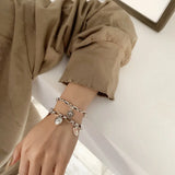 S925 Sterling Silver Elephant Double Chain Bracelet for Women