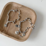 S925 Sterling Silver Elephant Double Chain Bracelet for Women
