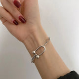 Sterling Silver Horseshoe Bracelet for Women