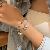 S925 Sterling Silver Love Bracelet for Women Students Jewelry