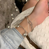 S925 Sterling Silver Love Bracelet for Women Students Jewelry