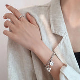S925 Silver Love Letters Double Bracelet Light Jewelry