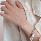 S925 Silver Love Letters Double Bracelet Light Jewelry