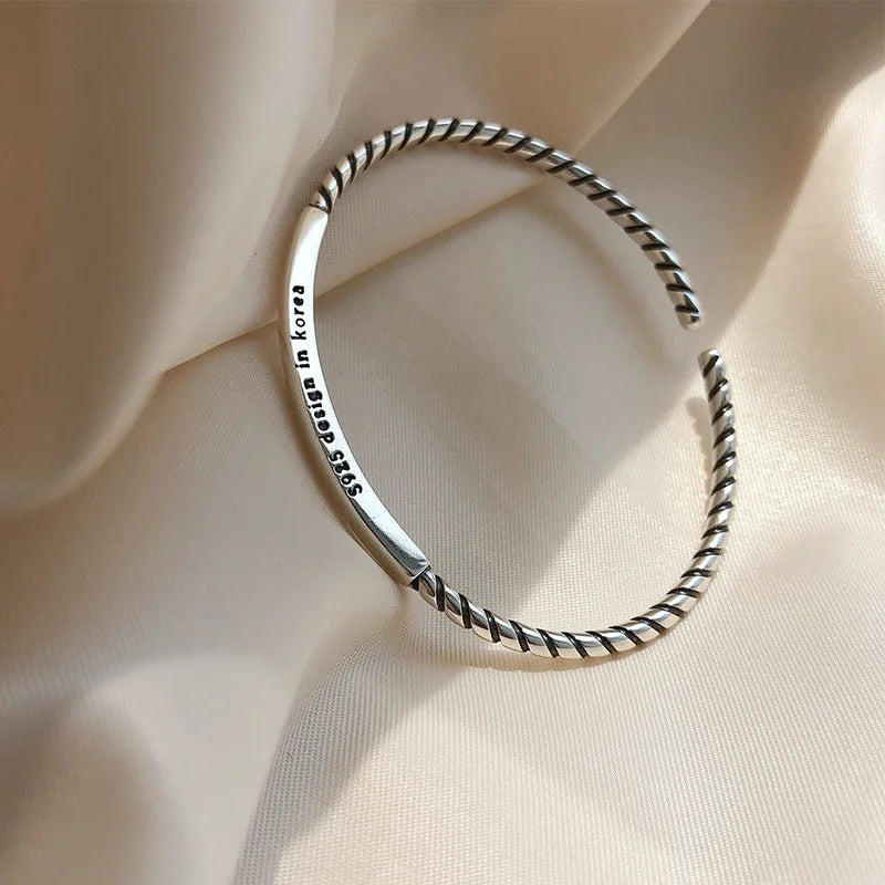 S925 Silver Bracelet for Women Retro Girlfriends Accessories Jewelry
