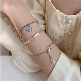 S925 Silver Bracelet for Women Retro Girlfriends Accessories Jewelry