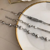 S925 Sterling Silver Retro Love Bracelet for Women