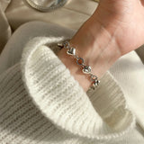 S925 Sterling Silver Retro Love Bracelet for Women