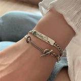 Smile Face Retro Silver Women Bracelet