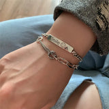 Smile Face Retro Silver Women Bracelet