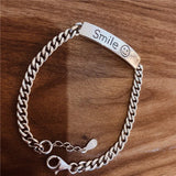 Smile Face Retro Silver Women Bracelet