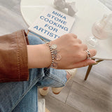 925 Silver Bracelet Smile Face Star Fish Flower Women Bracelet