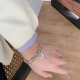 S925 Smiling Face Double Layer Bracelet for Women