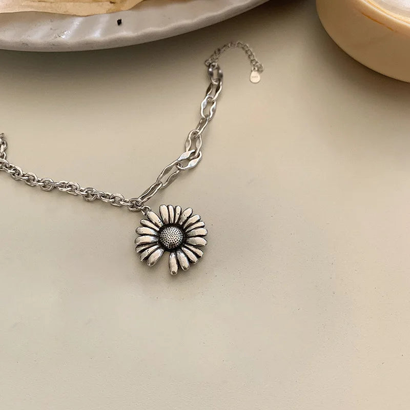 Sterling Silver Daisy Bracelet for Women