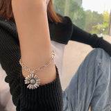 Sterling Silver Daisy Bracelet for Women