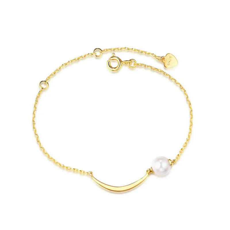 S925 Sterling Silver Natural Pearl Bracelet Student Hand Jewelry Wedding