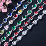 S925 Sterling Silver Drop-Shaped Zircon Bracelet