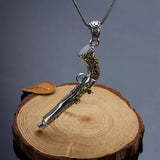 S925 Sterling Silver Pistol Gun Charm Pendant for Men & Women
