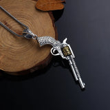 S925 Sterling Silver Pistol Gun Charm Pendant for Men & Women