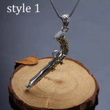 S925 Sterling Silver Pistol Gun Charm Pendant for Men & Women