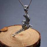 S925 Sterling Silver Pistol Gun Charm Pendant for Men & Women