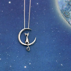 S925 Sterling Silver Cat Pendant Necklace For Women Cat Gift