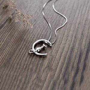 S925 Sterling Silver Cat Pendant Necklace For Women Cat Gift