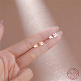 S925 Sterling Silver Cat Small Fish Earrings for Women