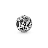 S925 Silver Graduate Beads for Bracelets Pink Zircon Christmas Bear