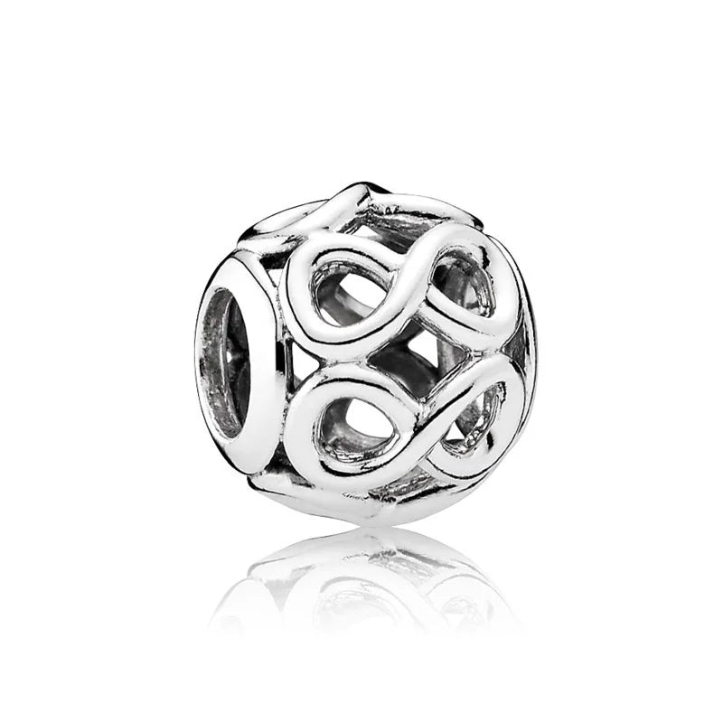 S925 Silver Graduate Beads for Bracelets Pink Zircon Christmas Bear