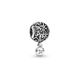 S925 Silver Graduate Beads for Bracelets Pink Zircon Christmas Bear