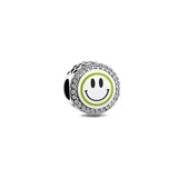 S925 Silver Graduate Beads for Bracelets Pink Zircon Christmas Bear