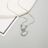 S925 Silver Chinese Style Safe Lock Jade Pendant Necklace Girl's Gift