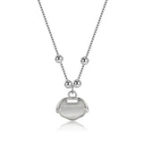 S925 Silver Chinese Style Safe Lock Jade Pendant Necklace Girl's Gift