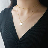 925 Silver Choker Bead Double Clavicle Necklace Chain Women Silver Jewelry