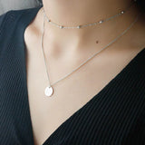 925 Silver Choker Bead Double Clavicle Necklace Chain Women Silver Jewelry