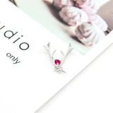 S925 Silver Christmas Antler Pearl Pendant Mountings DIY Jewelry PS3MDZ014
