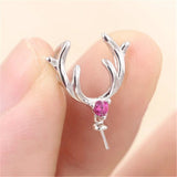 S925 Silver Christmas Antler Pearl Pendant Mountings DIY Jewelry PS3MDZ014