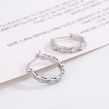S925 Circle Earrings Hoop Women Fine Silver Jewelry